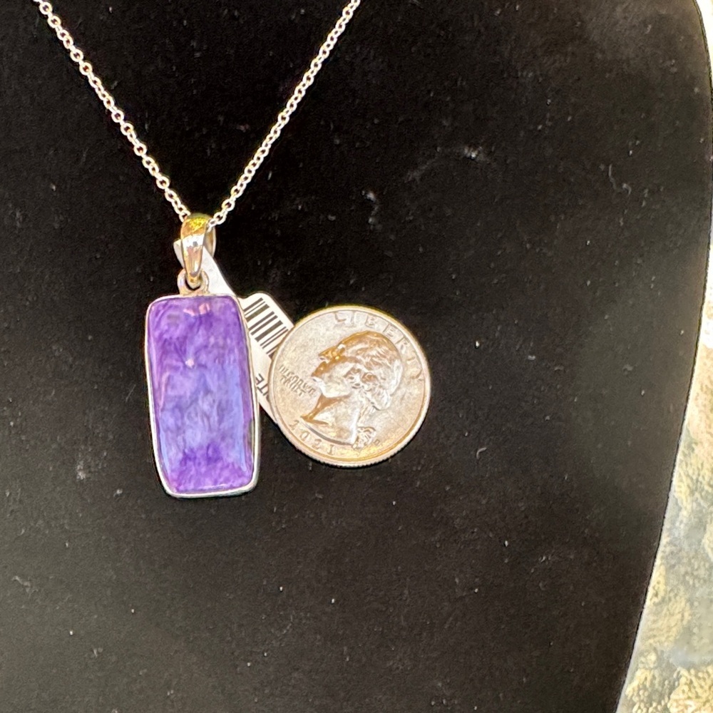 Elegant 925 silver Charoite Pendant - Picture 5 of 5